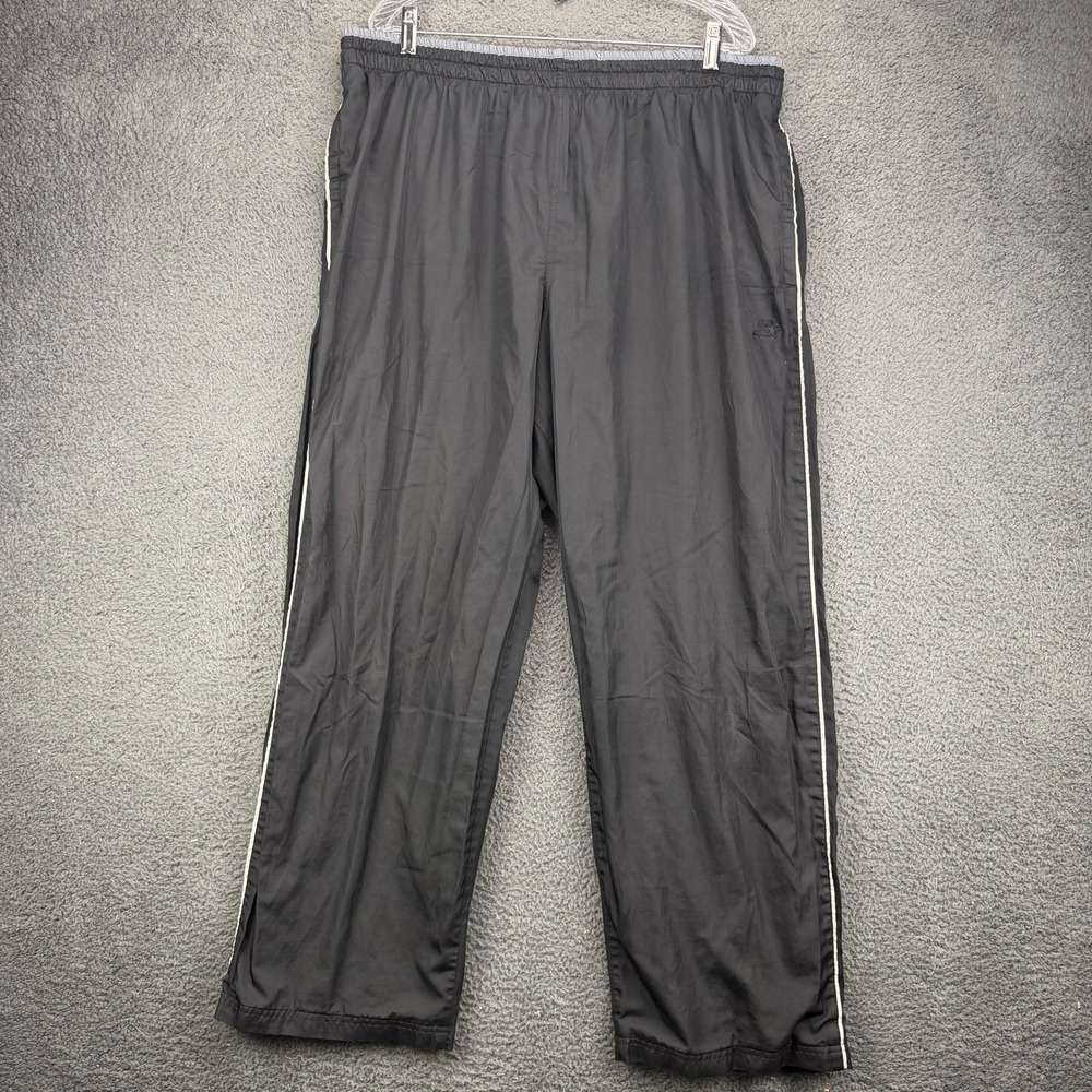 Starter Mens XL Black Nylon Track Pants Mesh Lined‎ Athletic Windbreaker Joggers